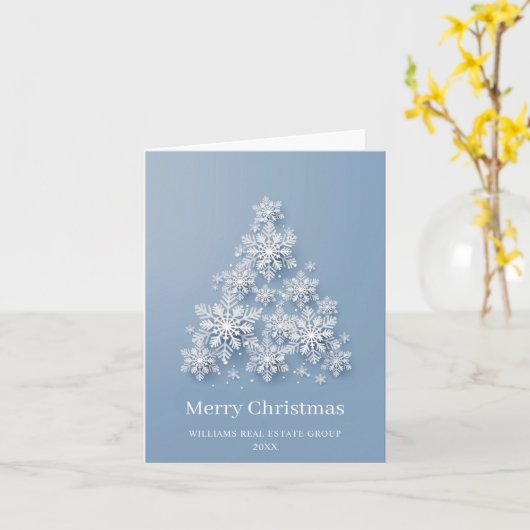 Moderner Snowflake Weihnachtsbaum Firmengrüßen Karte (Gelbe Blume)