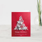 Moderner Snowflake Weihnachtsbaum Firmengrüßen Karte (Vorderseite)