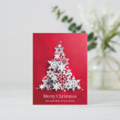 Moderner Snowflake Weihnachtsbaum Firmengrüßen Postkarte (Stehend Vorderseite)