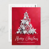 Moderner Snowflake Weihnachtsbaum Firmengrüßen Postkarte (Vorne/Hinten)