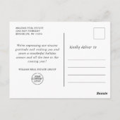 Moderner Snowflake Weihnachtsbaum Firmengrüßen Postkarte (Rückseite)