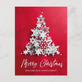 Moderner Snowflake Weihnachtsbaum Firmengrüßen Postkarte (Vorderseite)