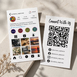 Moderner Social Media Fotograf QR Code Visitenkarte