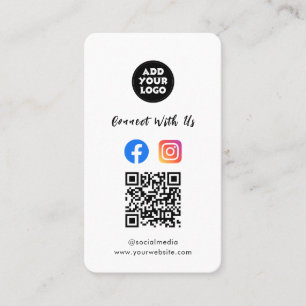 Moderner Social Media QR Code Instagram Facebook Visitenkarte