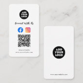 Moderner Social Media QR Code | Instagram Facebook Visitenkarte (Vorne/Hinten)