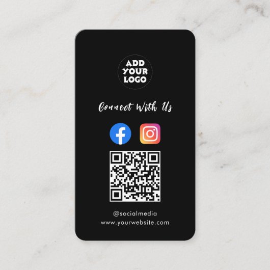 Moderner Social-Media-QR-Code | Instagram Facebook Visitenkarte (Vorderseite)