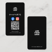 Moderner Social-Media-QR-Code | Instagram Facebook Visitenkarte (Vorne/Hinten)