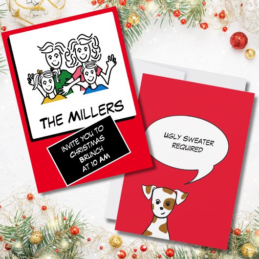 Moderner Sofortnachmittag Foto Weihnachtsfest Einladung