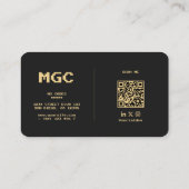 Moderner Software Engineer Binary Monogram Black Visitenkarte (Rückseite)