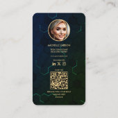 Moderner Software Engineer Grüne Entwickler Visitenkarte (Rückseite)