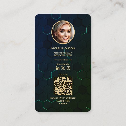 Moderner Software Engineer Grüne Entwickler Visitenkarte (Rückseite)