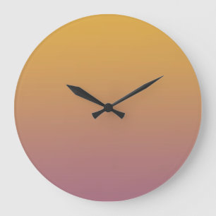 Moderner Solid Ombre Orange Lila Sunset Sky Große Wanduhr