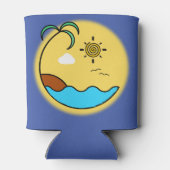Moderner Sommer Beach Emblem Art Custom Text Dosenkühler (Rückseite)