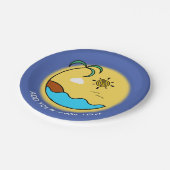 Moderner Sommer Beach Emblem Art Custom Text Pappteller (Schrägansicht)