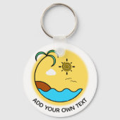 Moderner Sommer Beach Emblem Art Custom Text Schlüsselanhänger (Rückseite)