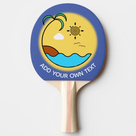 Moderner Sommer Beach Emblem Art Custom Text Tischtennis Schläger (Vorderseite)