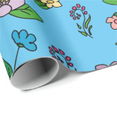 Moderner Sommer floral farbig Geschenkpapier (Rolleneckpunkt)