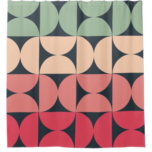 Moderner Sommersonnensaal Mitte des Jahrhunderts Duschvorhang (Vorderseite)