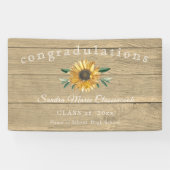 Moderner Sonnenblumen-Abschluss Rustikaler Holzban Banner (Horizontal)