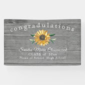 Moderner Sonnenblumen-Abschluss Rustikales Grauhol Banner (Horizontal)