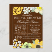 Moderner Sonnenblumenblume Bridal Polterabend Einladung (Vorne/Hinten)