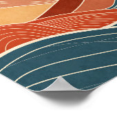 Moderner Sonnenuntergang der Wüste Mitte des Jahrh Poster (Ecke)