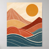 Moderner Sonnenuntergang der Wüste Mitte des Jahrh Poster (Vorne)