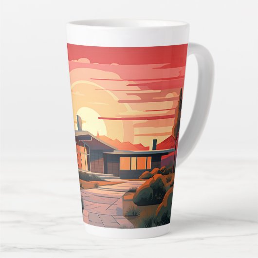 Moderner Sonnenuntergang Mitte des Jahrhunderts Milchtasse (Rechte Ecke)