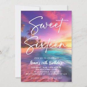 Moderner Sonnenuntergang süß 16 Einladung
