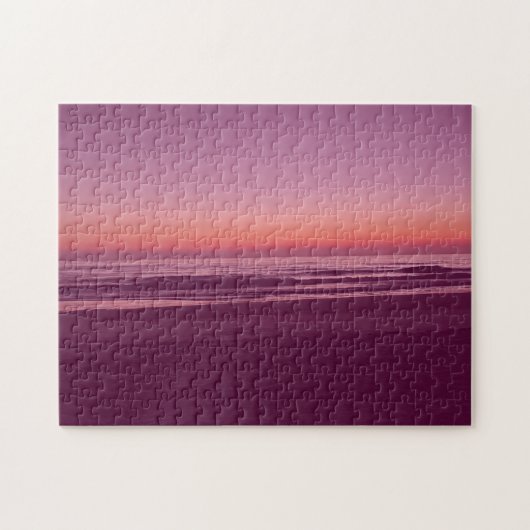 Moderner Sonnenuntergangsstrandverlauf Puzzle (Horizontal)
