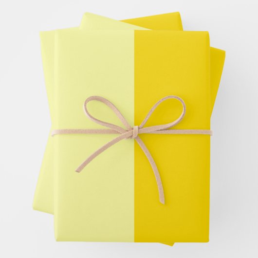 Moderner, sonniger gelber Streifen-Farbblock Geschenkpapier Set (Beispiel)