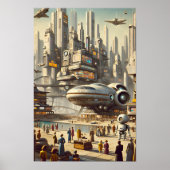 Moderner Spaceport Mitte des Jahrhunderts - Sleek  Poster (Vorne)
