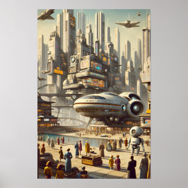 Moderner Spaceport Mitte des Jahrhunderts - Sleek  Poster