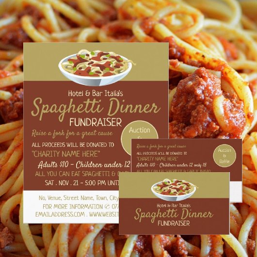 Moderner Spaghetti-Dinner-Fundraising-Event Flyer