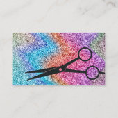 Moderner Sparkle Black Hair Salon QR Code Visitenkarte (Rückseite)