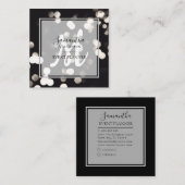 Moderner, sparkle Schwarz-Weiß-Veranstaltungsplane Quadratische Visitenkarte (Vorne/Hinten)