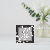 Moderner, sparkle Schwarz-Weiß-Veranstaltungsplane Quadratische Visitenkarte (Stehend Vorderseite)