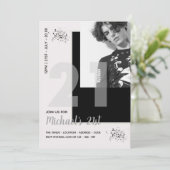 Moderner Spaß 21. | FOTO zum Geburtstag männliche  Einladung (Stehend Vorderseite)