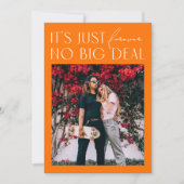 Moderner Spaß Bright Orange Foto Hochzeit Einladun Einladung (Vorderseite)