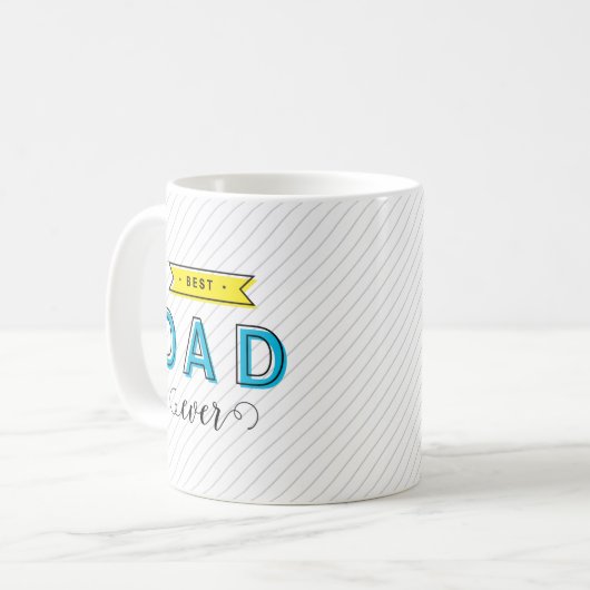 Moderner Spaß-bunter blauer gelber bester Vater Kaffeetasse (Vorderseite Links)