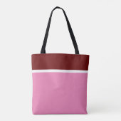 Moderner Spaß Chic Deep Red White Pink Farbblock Tasche (Rückseite)