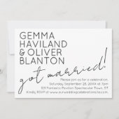 Moderner Spaß Einfache Hochzeitsempfehlung Einladung (Vorderseite)