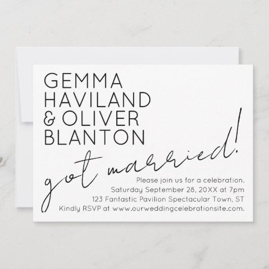 Moderner Spaß Einfache Hochzeitsempfehlung Einladung (Vorderseite)