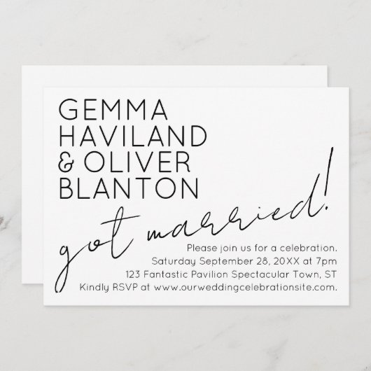 Moderner Spaß Einfache Hochzeitsempfehlung Einladung (Vorne/Hinten)