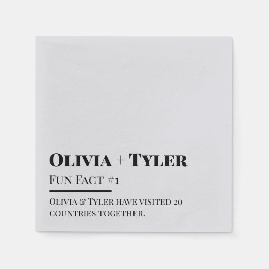 Moderner Spaß Fakt Hochzeitsempfang Cocktail Napki Serviette (Vorderseite)