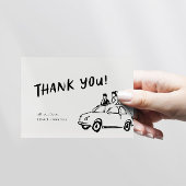 Moderner Spaß Funky Retro Hochzeit Dankeskarte