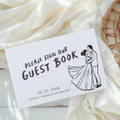 Moderner Spaß Funky Retro Hochzeit Gästebuch