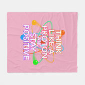 Moderner Spaß Girly Pink Inspirierend Science Spri Fleecedecke (Vorderseite (Horizontal))