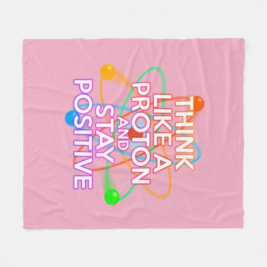 Moderner Spaß Girly Pink Inspirierend Science Spri Fleecedecke (Vorderseite (Horizontal))