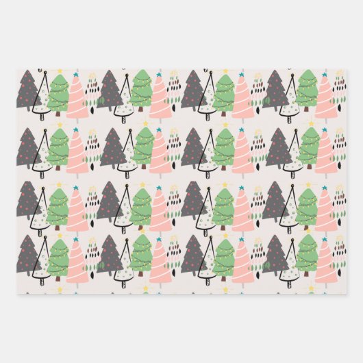 Moderner Spaß Kinder Weihnachten Geschenkpapier Set (Vorderseite)